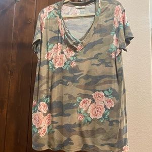 Cherish Camo Rose Top